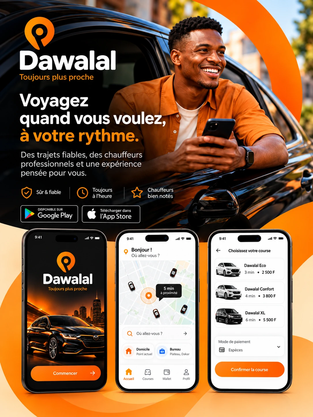 Dawalal — Application VTC · UI/UX